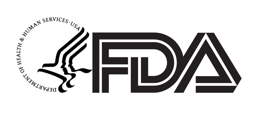 A black and white logo of the fda.